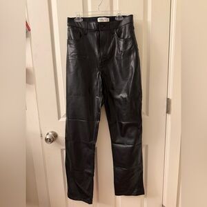 Abercrombie & Fitch Black Faux Leather High-Rise Pants